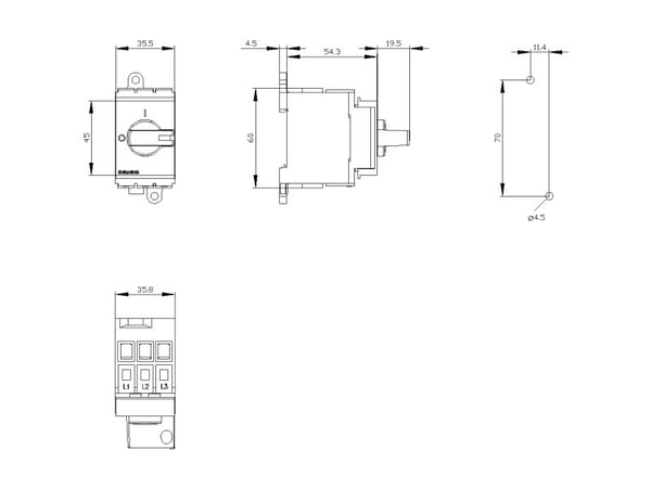 Lajittelu 3-napainen 16 mm² 32 A 690 V/AC Siemens 3LD32300TK11