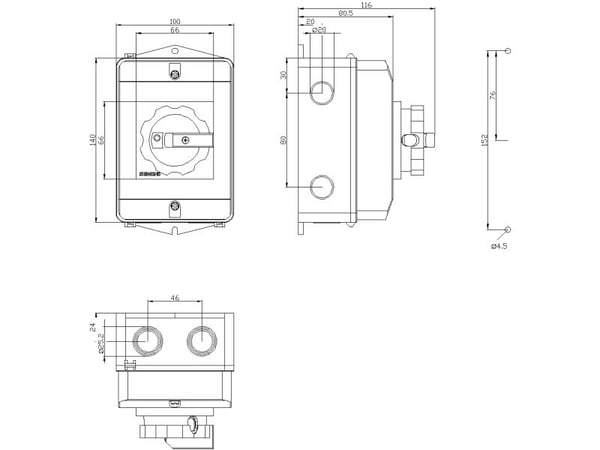 Lajittelu 3-napainen 16 mm² 25 A 690 V/AC Siemens 3LD21640TB51