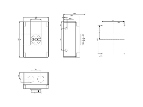 Rød, Gul 3-napainen 50 mm² 100 A 690 V/AC Siemens 3LD27660TB53