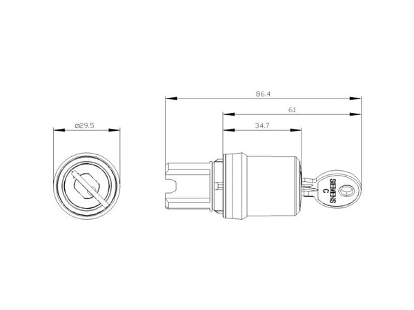 Siemens 3SU1000-5HC01-0AA0, IP67, IP69K, 2,23 cm, 52 mm, 146 mm, 35 mm, 131 g