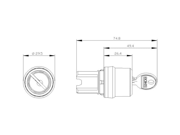 Siemens 3SU10504BF210AA0 3SU1050-4BF21-0AA0 Avainkytkin 1 x 90° IP66, IP67, IP69/IP69K 1 kpl 1 kpl