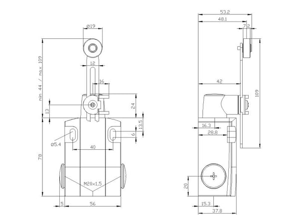 Siemens 3SE5122-0CH50, Metall, IP66, IP67, 56 mm, 166,5 mm, 77,5 mm, 426 g