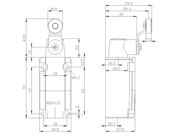 Siemens 3SE51320CJ01 3SE5132-0CJ01 endestoppkontakt 6 A svingestang, stang og metall IP66/IP67 1 stk