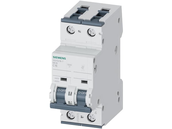 Automatsikring DC C 16A, 2P, 10kA, 5SY5216-7