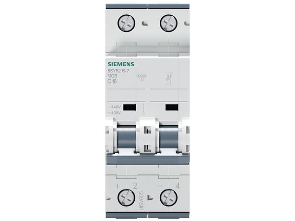 Automatsikring DC C 16A, 2P, 10kA, 5SY5216-7