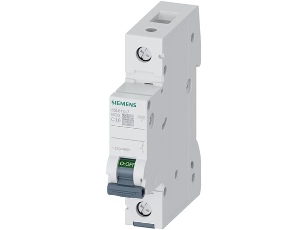 Siemens 5SL61157 5SL6115-7 Ledningssikkerhedsafbryder 1,6 A 230 V, 400 V