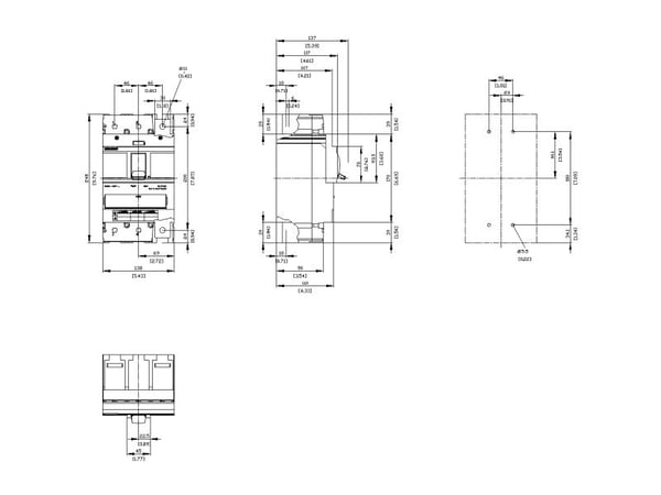 Siemens 3VA5330-7EC61-0AA0 Strömbrytare 1 st Inställningsområde (ström): 300 - 300 A Kopplingsspänning (max.): 600 V/AC, 250 V/DC (B x H x D) 138 x...
