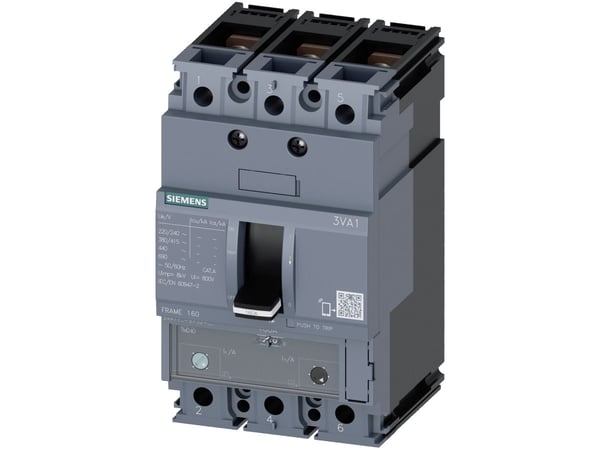 Siemens 3VA1150-6EF32-0AA0 Strömbrytare 1 st Inställningsområde (ström): 35 - 50 A Kopplingsspänning (max.): 690 V/AC (B x H x D) 76,2 x 130 x 70 mm