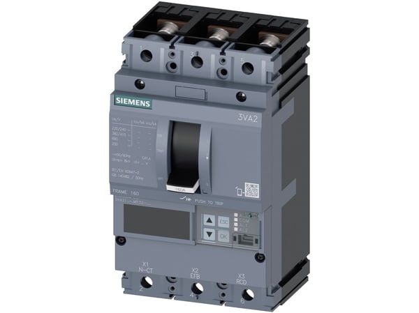 Siemens 3VA2140-7MP32-0AA0 Strömbrytare 1 st Inställningsområde (ström): 16 - 40 A Kopplingsspänning (max.): 690 V/AC (B x H x D) 105 x 181 x 86 mm