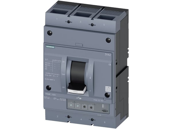 Siemens 3VA2563-6HM32-0AA0 Strömbrytare 1 st Inställningsområde (ström): 250 - 630 A Kopplingsspänning (max.): 690 V/AC (B x H x D) 210 x 320 x 120 mm