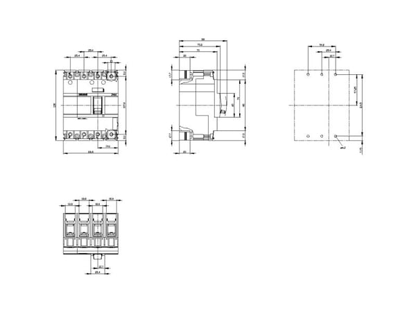 Siemens 3VA1125-3GD46-0AA0 Strömbrytare 1 st Inställningsområde (ström): 25 - 25 A Kopplingsspänning (max.): 690 V/AC (B x H x D) 101,6 x 130 x 70 mm