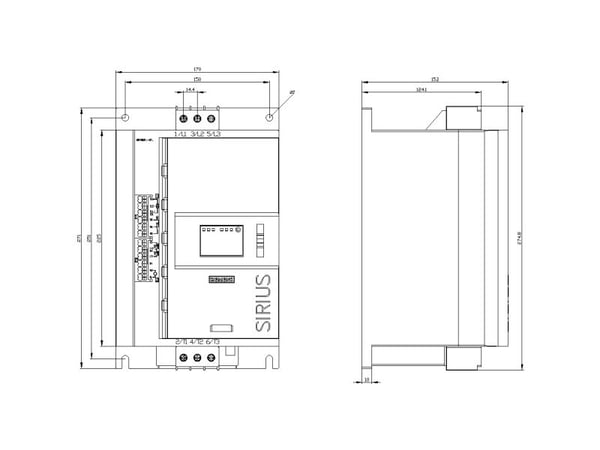 Siemens 3RW5213-3TC15 3RW52133TC15 Pehmokäynnistysyksikkö Moottorin teho 400 V:n jännitteellä 5,5 kW Moottorin teho 230 V:n jännitteellä 3 kW 200 V...