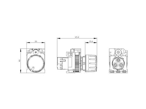 Siemens 3SU12002PW101AA0 3SU1200-2PW10-1AA0 Pyörivä potentiometri 2,2 kΩ 1 kpl