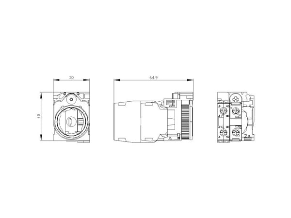 Siemens 3SU1501-1AG50-1FA0 Hållare för 3 moduler 1 x brydekontakt, 1 x sluttekontakt Blå 1 stk