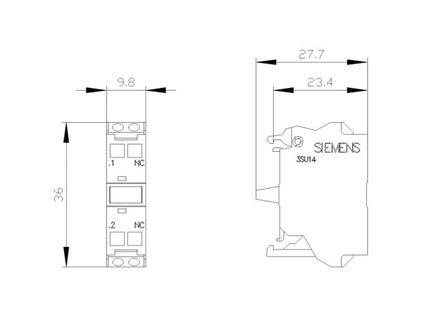 Siemens 3SU1400-1AA10-3CA0 Kontaktmodul 1 x brydekontakt 500 V 1 stk