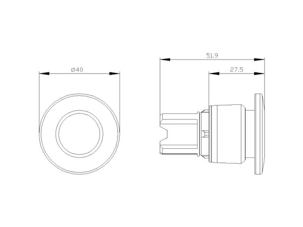 Siemens SIRIUS ACT sienipainike etuselementti metalli, kiiltävä, musta (3SU1050-1BA10-0AA0)