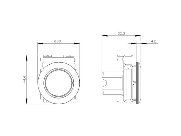 Siemens 3SU1061-0JA50-0AA0 Lystrykkontakt (Ø x H) 38 mm x 38 mm IP66, IP67, IP69/IP69K 1 stk