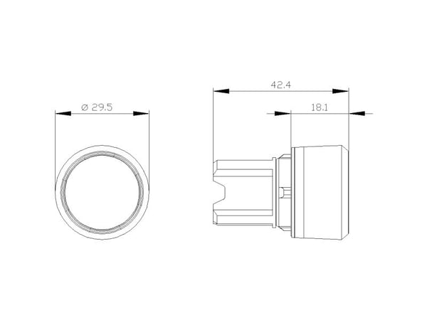Siemens 3SU1000-0CB10-0AA0 Tryckknapp frontring plast, rund knapp svart 1 st