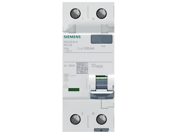 Siemens 5SV3612-6 FI säkerhetsbrytare 2-polig 25 A 0,3 A 230 V