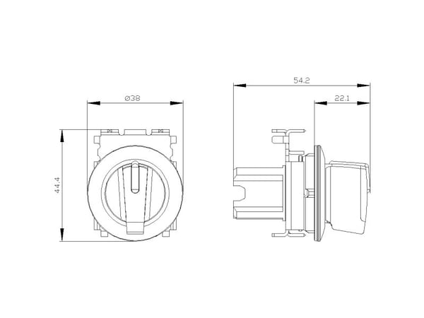 Siemens 3SU1062-2DL60-0AA0 Kiertokosketin Kiristyslaite Valkoinen 2 x 45° 1 kpl