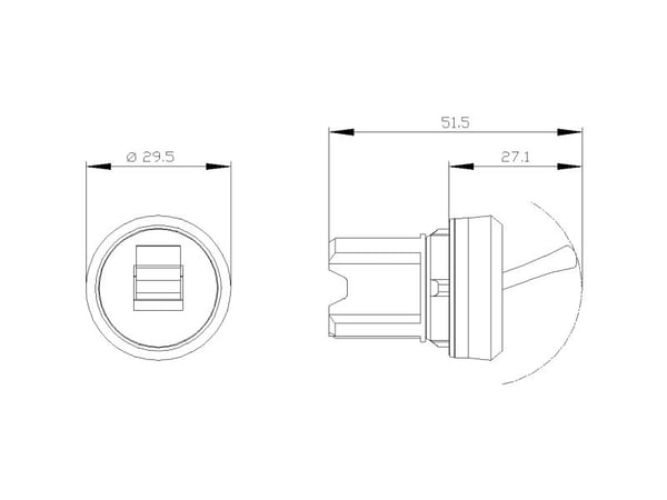 Siemens 3SU1050-3EA10-0AA0, IP67, IP69K, 2,23 cm, 30 mm, 48 mm, 28 mm, 40 g