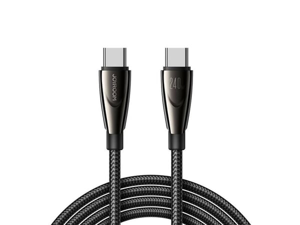 Joyroom Pioneer Series flettet USB-C-kabel 240W 1,2 m svart