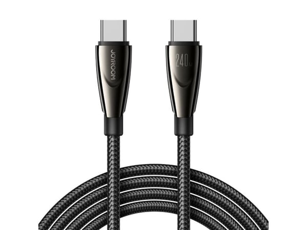 Joyroom Pioneer Series flettet USB-C-kabel 240W 1,2 m svart