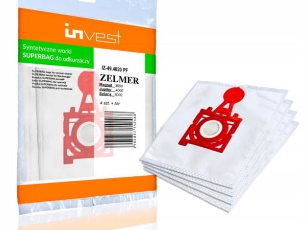 Invest IZ-49.4220PF, Støv pose, Hvit, Polypropylen (PP), Zelmer, ZELMER 3000.0050, Jupiter 4000.0 HP, Jupiter 4000.0 HQ, Jupiter 4000.0 HT, Jupiter...