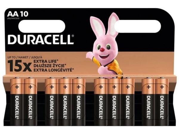 Duracell alkaliparisto, AA (LR6), AA, 1.5V, Duracell, läpipainopakkaus, 10-pack, 42308, Basic