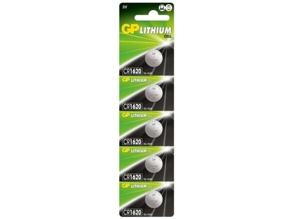 GP Batteries litiumcelle GPCR1620-C5 husholdningsbatteri engangsbatteri (GP CR 1620-C5)
