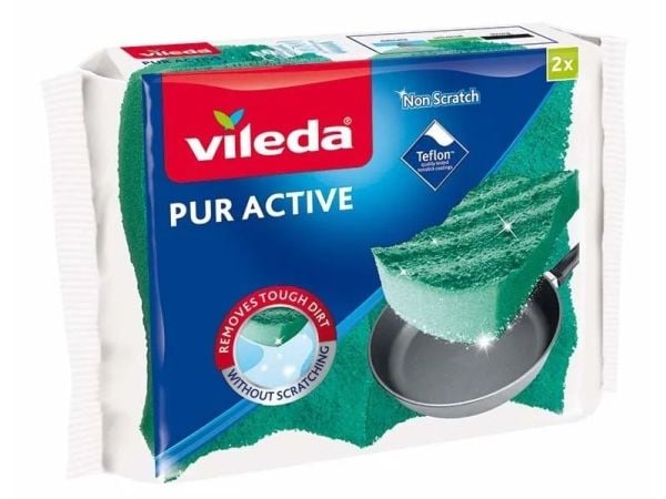 Vileda Pur Active Scrub, kjøkkensvamp, 2 stk.