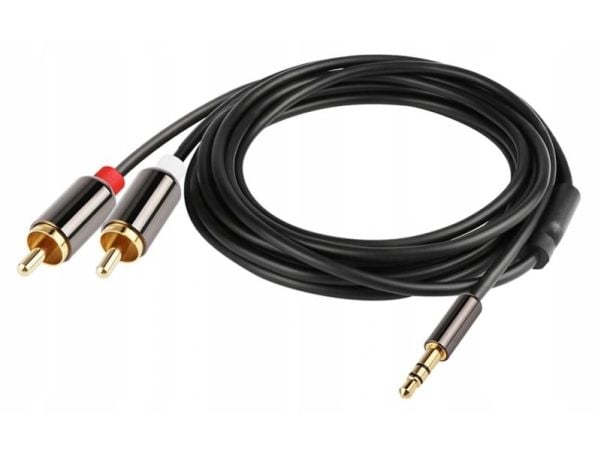 Kabel Libox Jack 3,5 mm - RCA (Cinch) x2 1,5 m sølv (LB0092)