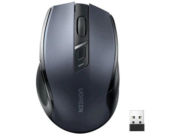 Ugreen 6957303898558, högerhand, Optisk, Trådlös RF + Bluetooth, 4000 DPI, Svart