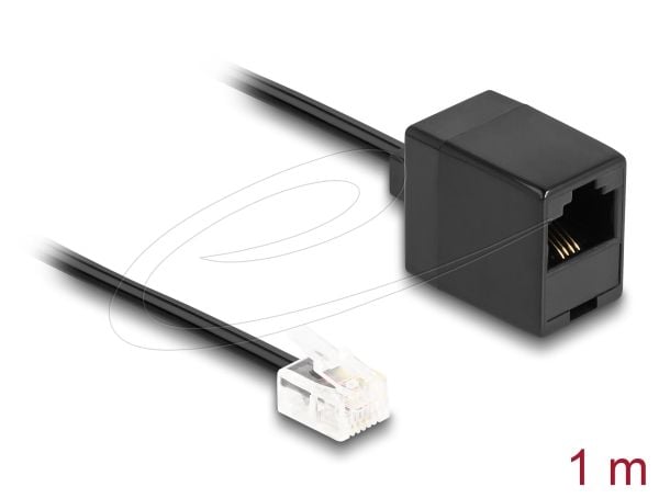 DeLOCK 88092, 1 m, RJ-11, RJ-45, Uros, Naaras, musta
