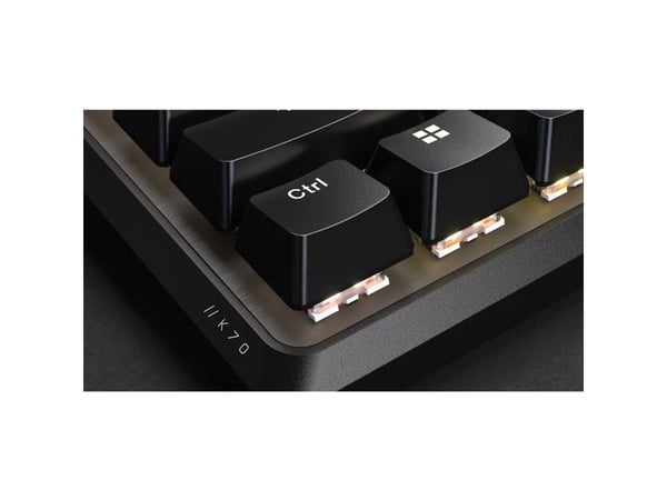 CORSAIR K70 CORE TKL RGB - Tastatur - TKL - bakgrunnsbelyst - USB - QWERTY - Nordisk - tastsvitsj: CORSAIR MLX Red v2 - svart