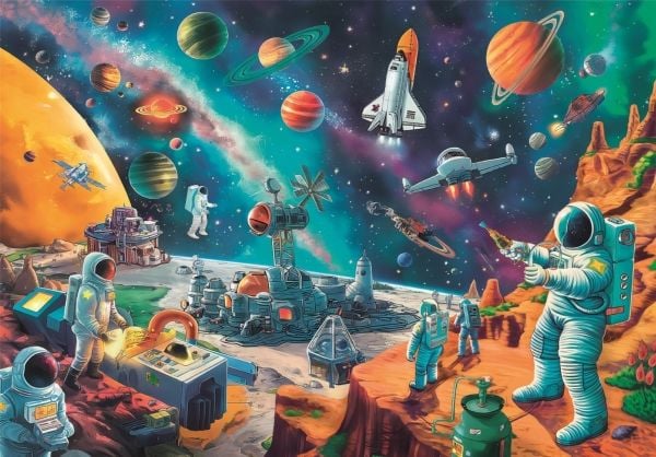 Clementoni Puzzle SuperColor Cosmic Crew 104 deler (25036)