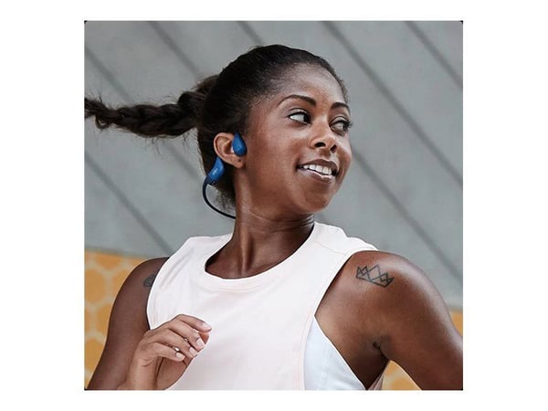 SHOKZ OpenRun trådlöst headset med halsband, sport Bluetooth, blå