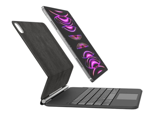 Belkin Connect Pro - Tastatur og folioveske (verneeske) - med magnetstativ - med styreplate - bakbelysning - trådløs - Bluetooth - QWERTZ - Tysk - ...