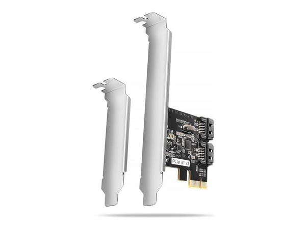 Axagon PCES-SJ2 PCIe-kontroller 2x intern SATA 6G-port JMB582 SP og LP-brikkesett Axagon PCES-SJ2 PCIe-kontroller 2x intern SATA 6G-port JMB582 SP og LP-brikkesett