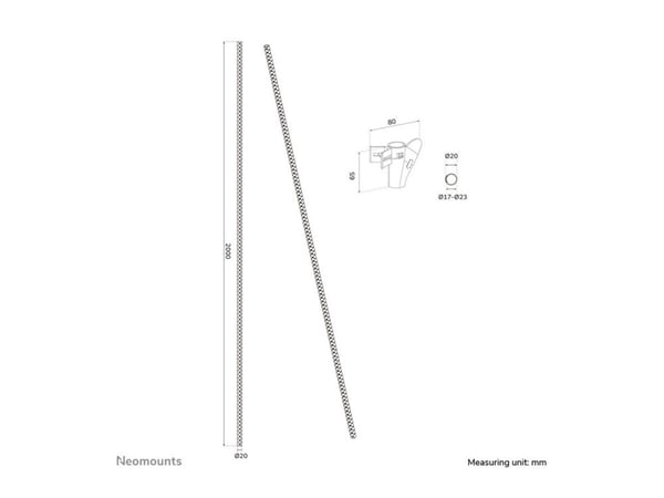 Neomounts ADS06-141WH, Kaapelin suojus, Vastaanotto, Muovi, Valkoinen