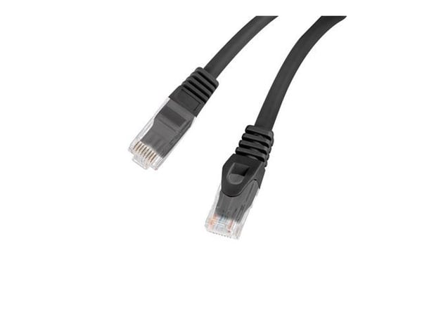 Lanberg PCU6-10CU - Liitäntäkaapeli - RJ-45 (han) til RJ-45 (han) - 25 cm - 5.4 mm - UTP - CAT 6 - halogenfri, formet, knastfri - sort - for P/N: P...
