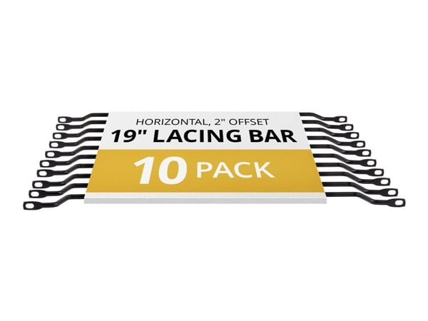 Startech Horizontal Lacing Bar w/ 2 inch Offset at 75 Degrees- Server Rack Cable Management- 19" Network Rack-Mount Cord Organizer- 10pk (CMLB102) ...