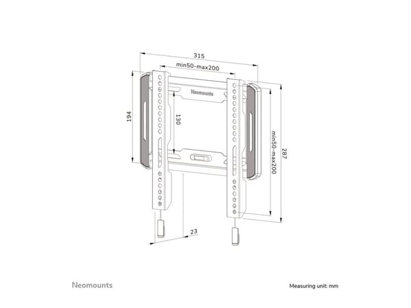 Neomounts WL30-550BL12 - Monteringssats (väggfäste) - fixerad - för TV - svart - skärmstorlek: 24"-65"