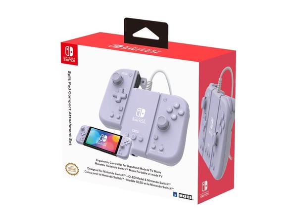 HORI Split Pad Compact - Spelkontroll - lavendel - för Nintendo Switch, Nintendo Switch OLED