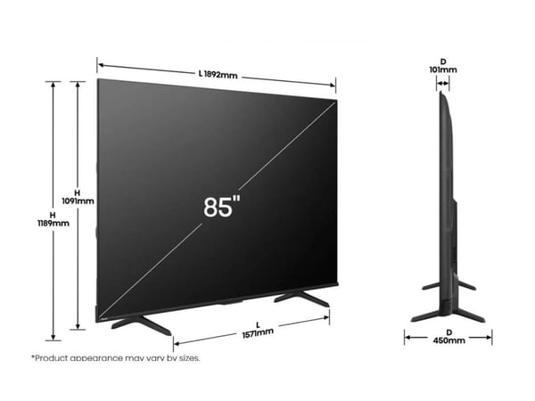 Hisense 85E77Q PRO - 85" Diagonal klass E7Q PRO Series LED-bakgrundsbelyst LCD-TV - Hi-QLED - Smart TV - VIDAA - 4K UHD (2160p) 3840 x 2160 - HDR -...