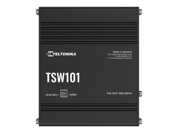 Teltonika TSW101 PoE+ nettverkssvitsj, 5-port Gigabit, 4x PoE+, 60W