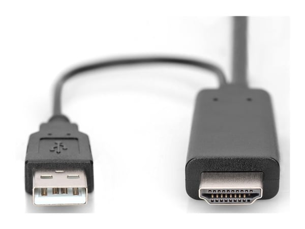DIGITUS - Adapterkabel - DisplayPort hann til HDMI, USB (kun strøm) hann - 2 m - 4K 30Hz støtte
