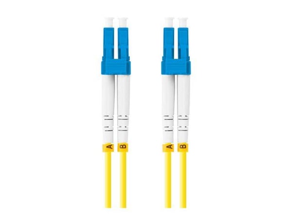 Lanberg - Koblingskabel - LC/UPC (hann) til LC/UPC (hann) - 1 m - 3 mm - fiberoptisk - dupleks - 9 / 125 micron - G.657.A1 - halogenfri - gul - (an...