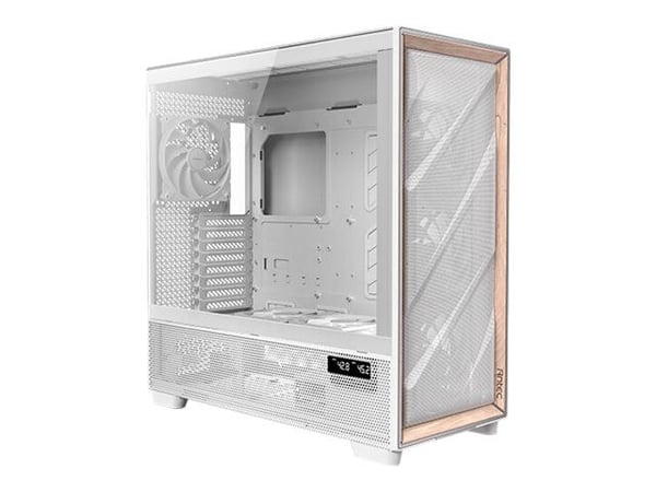Antec Flux Pro - FT - utökad ATX - genomskinlig sidopanel (härdat glas) - ingen strömförsörjning (ATX) - vit - USB/ljud