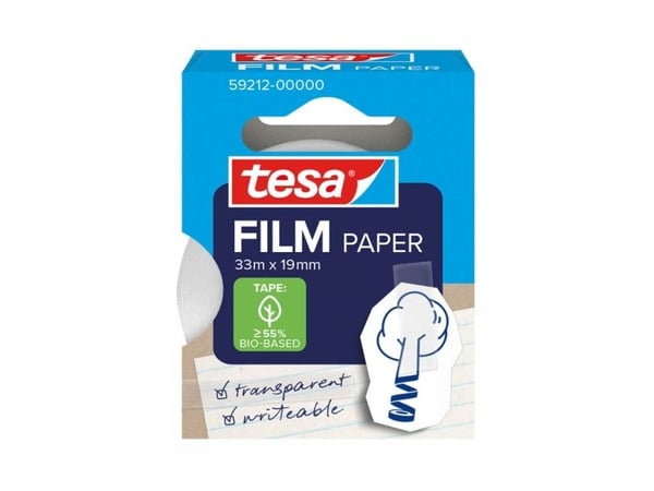 Tesa filmpapirklebende tape 33m 19mm 1 rull foldeboks (59212-00000-00)